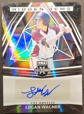 2022 Panini Elite Extra Edition Hidden Gems Logan Wagner LA Dodgers RC Auto