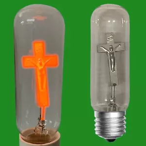 3W Neon Cross Jesus on Crucifix Christian Light Bulb ES E27 Decorative Lamp - Picture 1 of 4