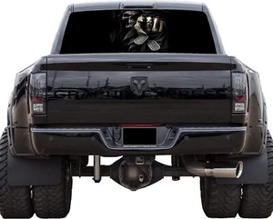 Truck Back Window Graphics Grim Reaper (P532) See Through Rear Decal Wrap Tint - Picture 1 of 5