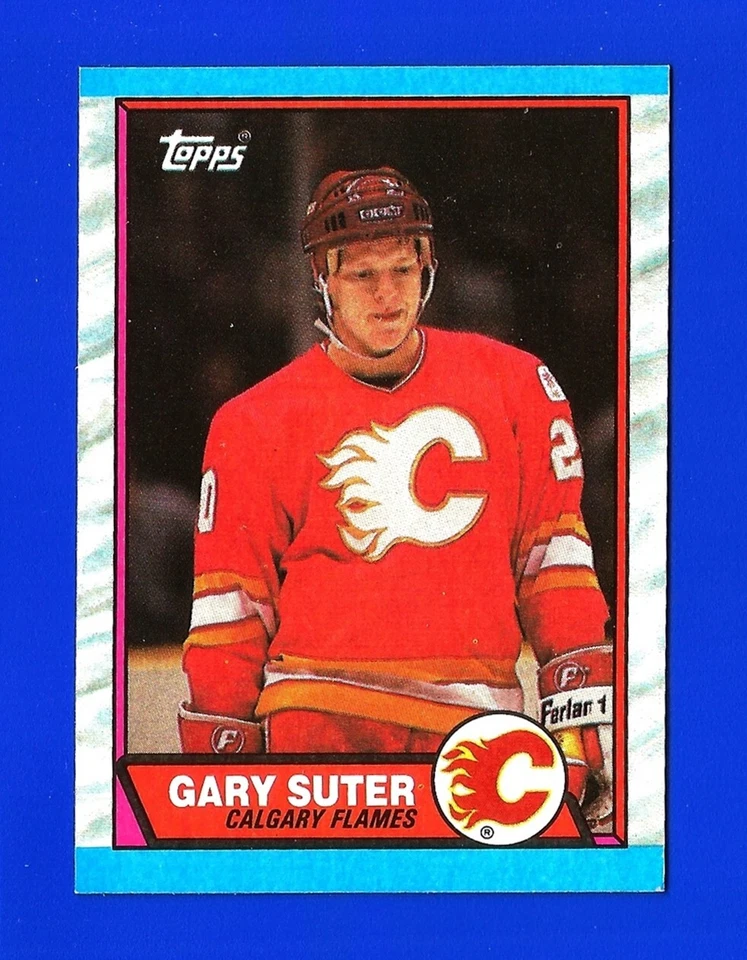 1989-90 Topps HOCKEY #108 GARY SUTER NRMINT+ CALGARY FLAMES (TM1) - Image 1 of 2