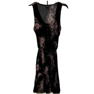 a.n.a. Sundress Black Floral Sleeveless Women's Size S 100% Rayon - Picture 1 of 13