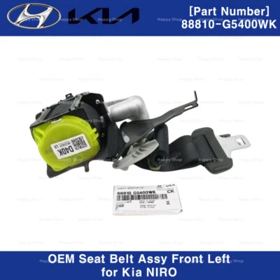 Cinturón de seguridad delantero izquierdo lado del conductor 88810G5400WK OEM para Kia Niro 2017-2022 Foto 1 de 2