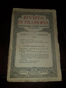 RIVISTA DI FILOSOFIA ANNO XIII N 1 GENNAIO MARZO 1921 - Imagen 1 de 1