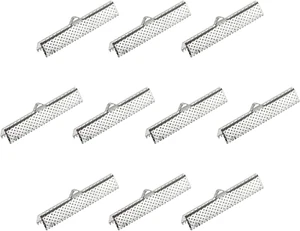 50Pcs Ribbon Crimp Clamp Ends, 35Mm Bookmark Pinch Cord End Clasps for DIY Craft - Picture 1 of 7