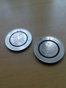 2 x 5 Euro tropische Zone 2017 Bankfrisch A Adler oben+unten =Rand lesbar !!! - Bild 1 von 3