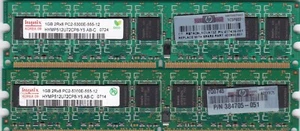 2GB 2x1GB HYNIX PC2-5300E DDR2-667 ECC RAM HYMP512U72CP8-Y5 AB-C HP 384705-051 - Picture 1 of 3