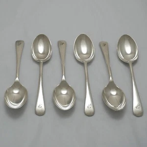 ANTIGUO INGLÉS Diseño Walker & Hall Silver Service Cubiertos Seis cucharas de postre - Imagen 1 de 4