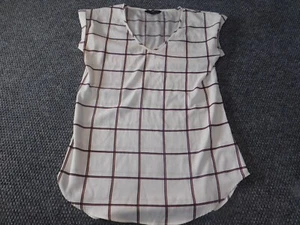 Express Womens Blouse Extra Small White paid pullover top - Picture 1 of 13