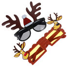  2 Pcs Festival Photo Booth Props Reindeer Sunglasses Christmas Party