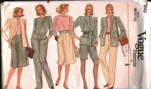 8583 Vintage Vogue Sewing Pattern Misses Jacket Pants Shorts Skirt Top Wardrobe - Picture 1 of 2