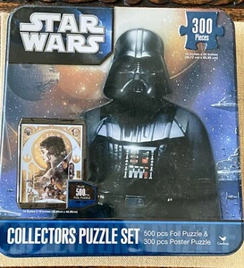 New Sealed Star Wars 500 And 300 Piece Poster Jigsaw Puzzles Collectors Tin 2011 - Picture 1 of 7