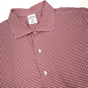 Brooks Brothers Regent Button Up Long Sleeve Shirt Men 17 1/2- 2/3 Red Check - Picture 1 of 11