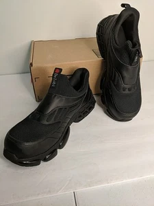 Zapato de trabajo Delobi negro con puntera de acero para hombre talla 9 NUEVO calzado sin cordones SIN CAJA - Imagen 1 de 9