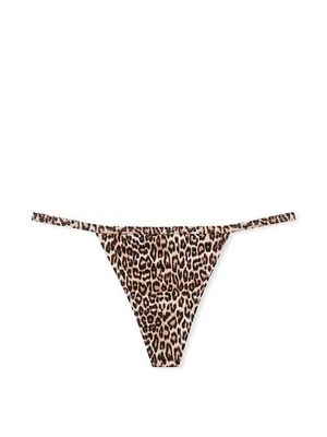 Victoria's Secret - L Cotton V-String Panty Marzipan Cheetah Leopard Large Thong - Image 1 of 3