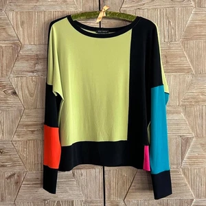 Eva Varro Damen Langarm Colorblock Top Größe XS Karriere - Bild 1 von 5