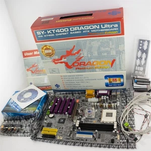 Soyo SY-KT400 Dragon Ultra Sockel 462 ATX Mainboard KT400 Chipsatz Vintage 2002 - Bild 1 von 10