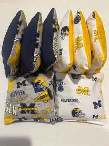 8 Cornhole Bean Bags Corn Hole Michigan Wolverines 1A - Picture 1 of 1
