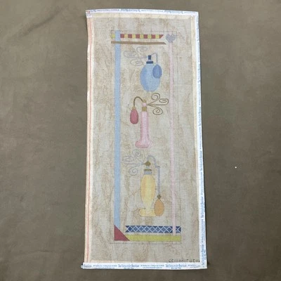 Sew Much Fun Handpainted Needlepoint Canvas Perfume Bottles 18x15 - Image 1 of 4