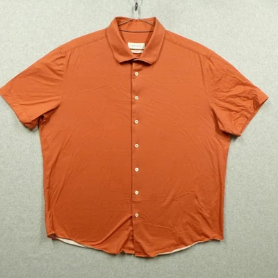 Bugatchi Shirt Mens 2XL Burnt Orange 8 Way Stretch Short Sleeve Button Up Casual - Image 1 of 4