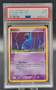 PSA 9 Mint Pokemon 2005 Ex Deoxys Beldum Reverse Holo Foil #55 - Picture 1 of 2