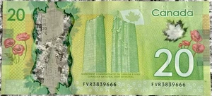 Canada $20 Dollar Banknote Devil's Number (666) Fancy Serial Number FVR3839666 - Picture 1 of 2