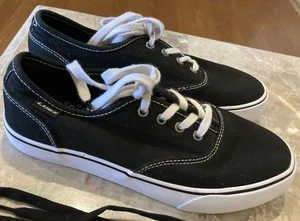 Lugz Lear Damen-Sneaker Größe 7M schwarz/weiß Freizeit Canvas Schuhe Turnschuhe gebraucht, in einwandfreiem Zustand - Bild 1 von 20