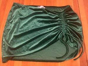 Supre Green Velvet Mini Skirt with Rouched Side - Size XL - Picture 1 of 1