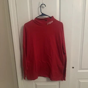 Cleveland Indians Guardians T-Shirt Herren L Mock Neck Langarm Rot - Bild 1 von 4