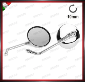 SPECCHIETTI MOTO SCOOTER PER MANUBRIO 10 mm M10 REGOLABILI CROMATO DX + SX VESPA - Imagen 1 de 5