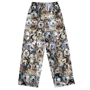 Alaskan Malamute Dog Photo Pattern - Pajama Pants - Picture 1 of 25