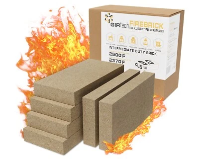 GIRtech USL-6 Thin Insulating Firebricks Fireclay Chamotte 2500F Pack of 6 - Image 1 of 4