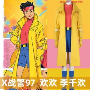 Anime X-Men '97 Jubilee Cosplay Costume Outfit Halloween Suit Women's Coat Shoes - Picture 1 of 27