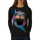 Wellcoda Cool Pug Glasses Cute Womens Long Sleeve T-shirt, Cool Casual Design