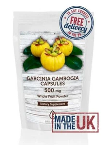 Garcinia Cambogia polvo de fruta entera 500 mg 90 cápsulas paquete BritVits - Imagen 1 de 3