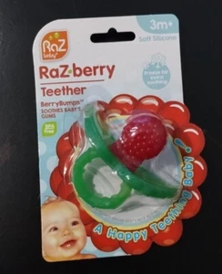 RaZbaby RaZberry Silicone Baby Teether Toy - Berrybumps Soothe Babies Sore Gums - Picture 1 of 1