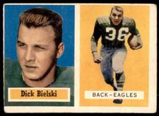 1957 Topps Dick Bielski( Gum Stained) Philadelphia Eagles #13