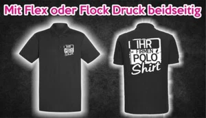 Firmen Polo Shirt schwarz Wunsch Druck Text beidseitig Aufdruck Verein bedruckt - Bild 1 von 4