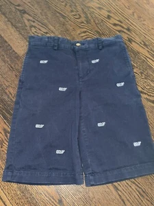 Boys Vineyard Vines Navy Blue Whale Embroidered Shorts Size 14 - Picture 1 of 5