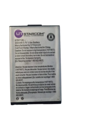电池 BTR-7126 适用于 UTSTarcom CDM-7126 替换部件 原装 3.7V 900mAh — 第 1/4 张图片