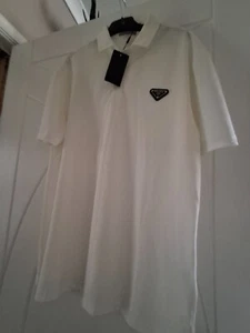 PRADA MENS cotton tshirt with logo design - large - Picture 1 of 5