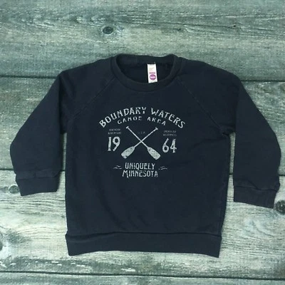 Kids American Apparel Sweatshirt BOUNDARY WATERS Canoe Area Minnesota Size 4 - Image 1 of 4