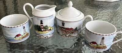 Tazas/tazas de crema y azucarero American Atelier Signals náutico/ligero para casa Foto 1 de 4