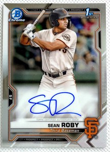 2021 Bowman Chrome Sean Roby Card 1st Prospect Auto San Francisco Giants