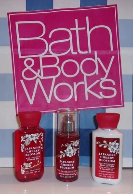 Flor de cerejeira japonesa Bath & Body Works (conjunto de 3) tamanho de viagem novo - Imagem 1 de 2