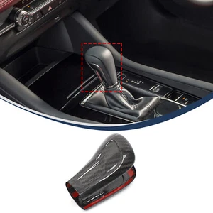 Cubierta de cabeza de perilla trasera de palanca de cambios de coche de fibra de carbono seca para Mazda 3 2020-22 - Imagen 1 de 5
