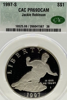 1997 S Jackie Robinson CAC PR 69 DCAM #11061 - Image 1 of 4