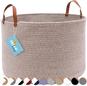 OrganiHaus Brown Large Storage Basket For Organizing 20x13, Large Woven Laundry - Picture 1 of 5