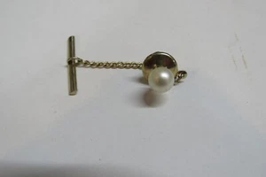 Vintage Imitation Pearl Tie Clasp Clip Jewelry - Picture 1 of 3