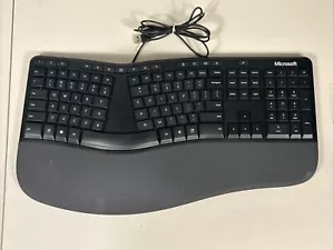 Microsoft Ergonomic Full size USB Wired Mechanical Keyboard Black Model 1878 - Picture 1 of 4