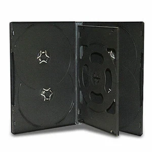 25 Standard 14mm Black 6 Disc DVD Storage Case Box with Tray for CD DVD Disc - Picture 1 of 1